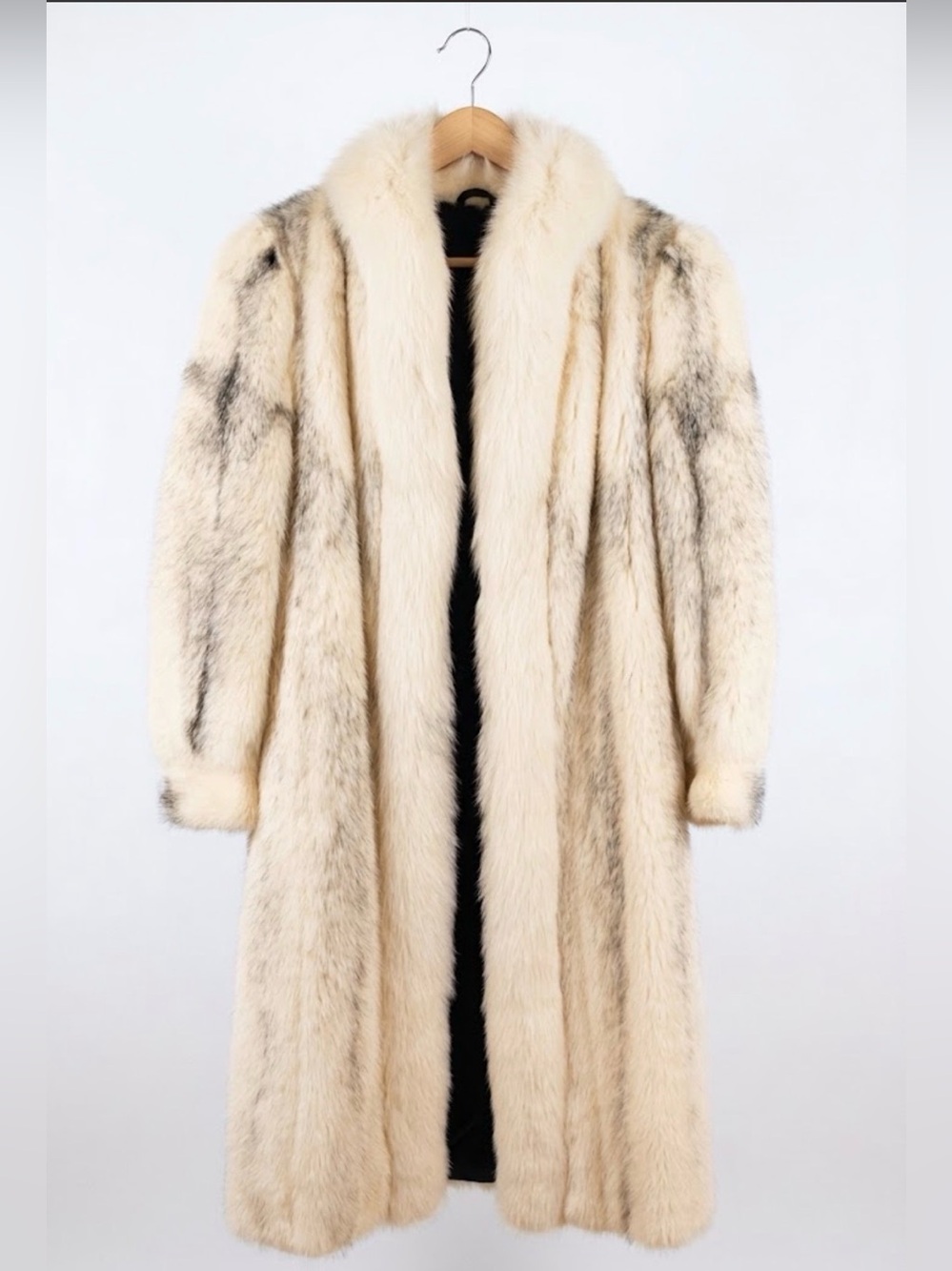 Vintage Fox and Mink Black Cross Full-Length Luxury Fur Coat